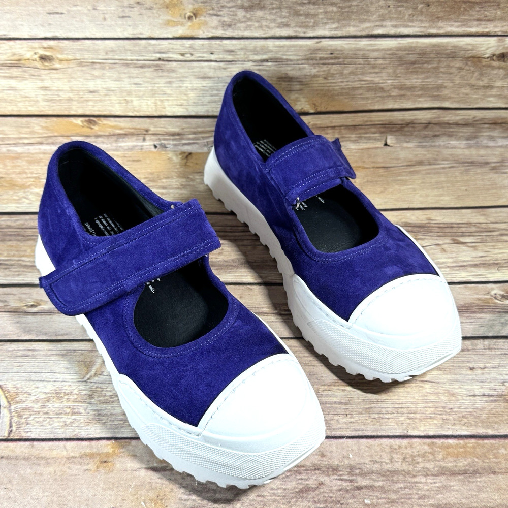 Rundholz Womens Black Label Deep Purple Suede Shoes Mary Jane Sneakers 39/8.5-9